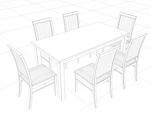 ahşap masa 3D Model