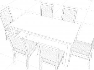 ahşap masa 3D Model