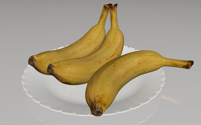 banana Modelo 3D .c4d .max .obj .3ds .fbx .stl .blend 