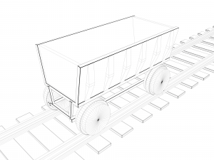 mining trailer 3D मॉडल