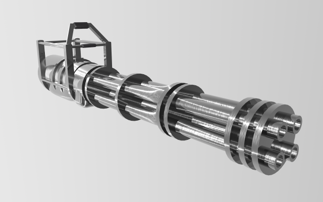minigun 3D-Modell .c4d .max .obj .3ds .fbx .stl .blend 