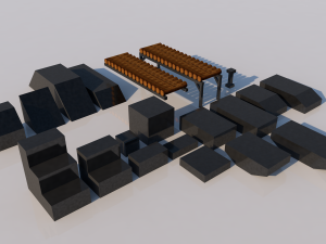 pack of platforms 3D Model