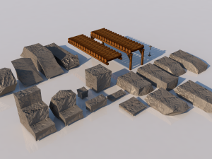 pack of platforms 3D Model