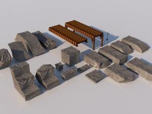 pack of platforms 3D Model