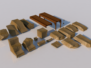 pack of platforms 3D Model