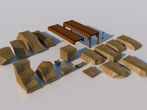 pack of platforms 3D Model