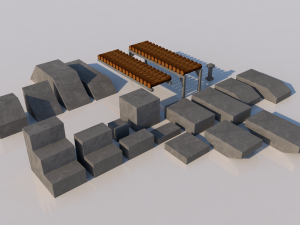 pack of platforms 3D Model