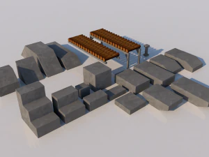 pack of platforms 3D Model