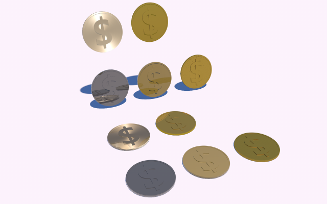 coins Model 3D .c4d .max .obj .3ds .fbx .stl .blend 