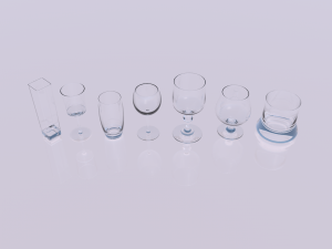 pack of glasses Model 3D