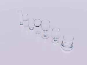 pack of glasses 3D Model