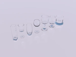 pack of glasses 3D Model