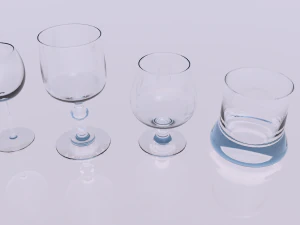 pack of glasses 3D Model