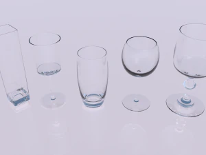 pack of glasses 3D Model