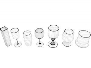 pack of glasses 3D Model