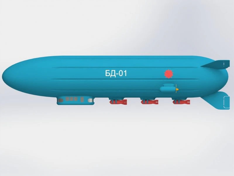 dirigible bomber 3D Model .c4d .max .obj .3ds .fbx .stl .blend 