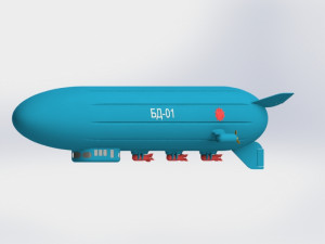 dirigible bomber Modello 3D