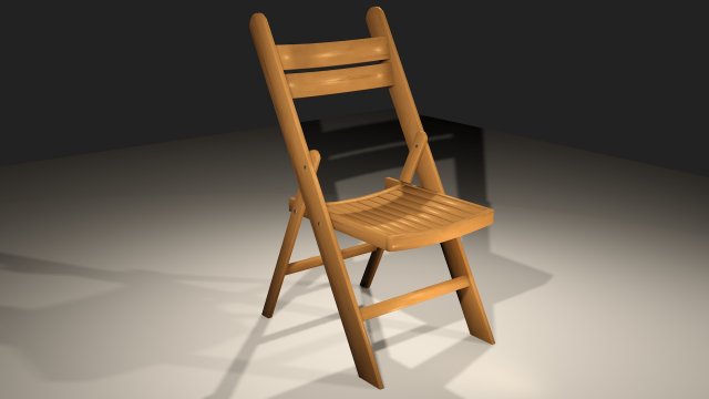 wood folding chair low-poly 3D 모델 .c4d .max .obj .3ds .fbx .stl .blend 