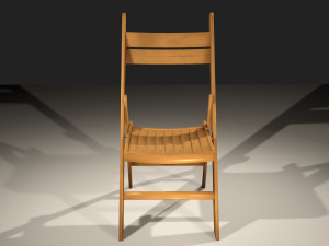 wood folding chair low-poly 3D 모델