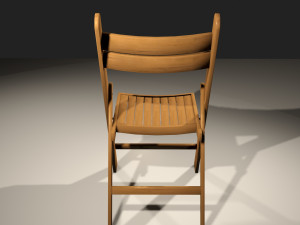 wood folding chair low-poly 3D 모델