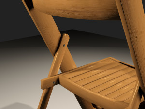 wood folding chair low-poly 3D 모델