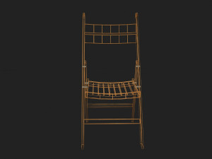 wood folding chair low-poly 3D 모델