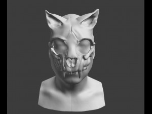 cat skull mask cosplay Model do druku 3D