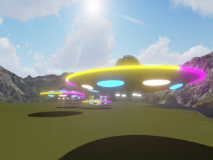 spaceship flying disk Model 3D