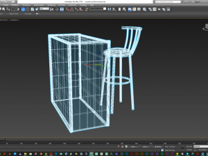counter and bar stools 3D Model