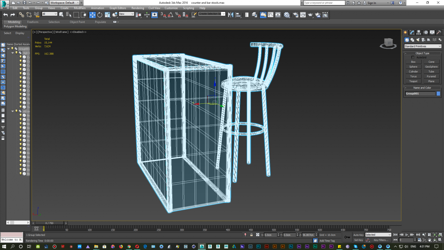 Counter And Bar Stools Free 3d Model In Exhibit 3dexport