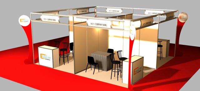 exhibition booth 6x6 octanorm system 3D-Modell .c4d .max .obj .3ds .fbx .stl .blend 