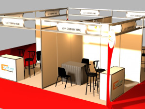 exhibition booth 6x6 octanorm system 3D Model