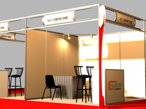 exhibition booth 6x6 octanorm system 3D-Modell