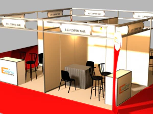 exhibition booth 6x6 octanorm system 3D Model