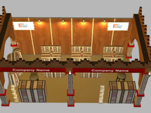 exhibition booth 3x6 3D Model