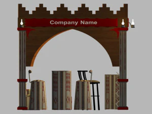 exhibition booth 3x6 3D Model