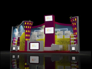 estande de exposi&ccedil;&atilde;o 3x6 Modelo 3D