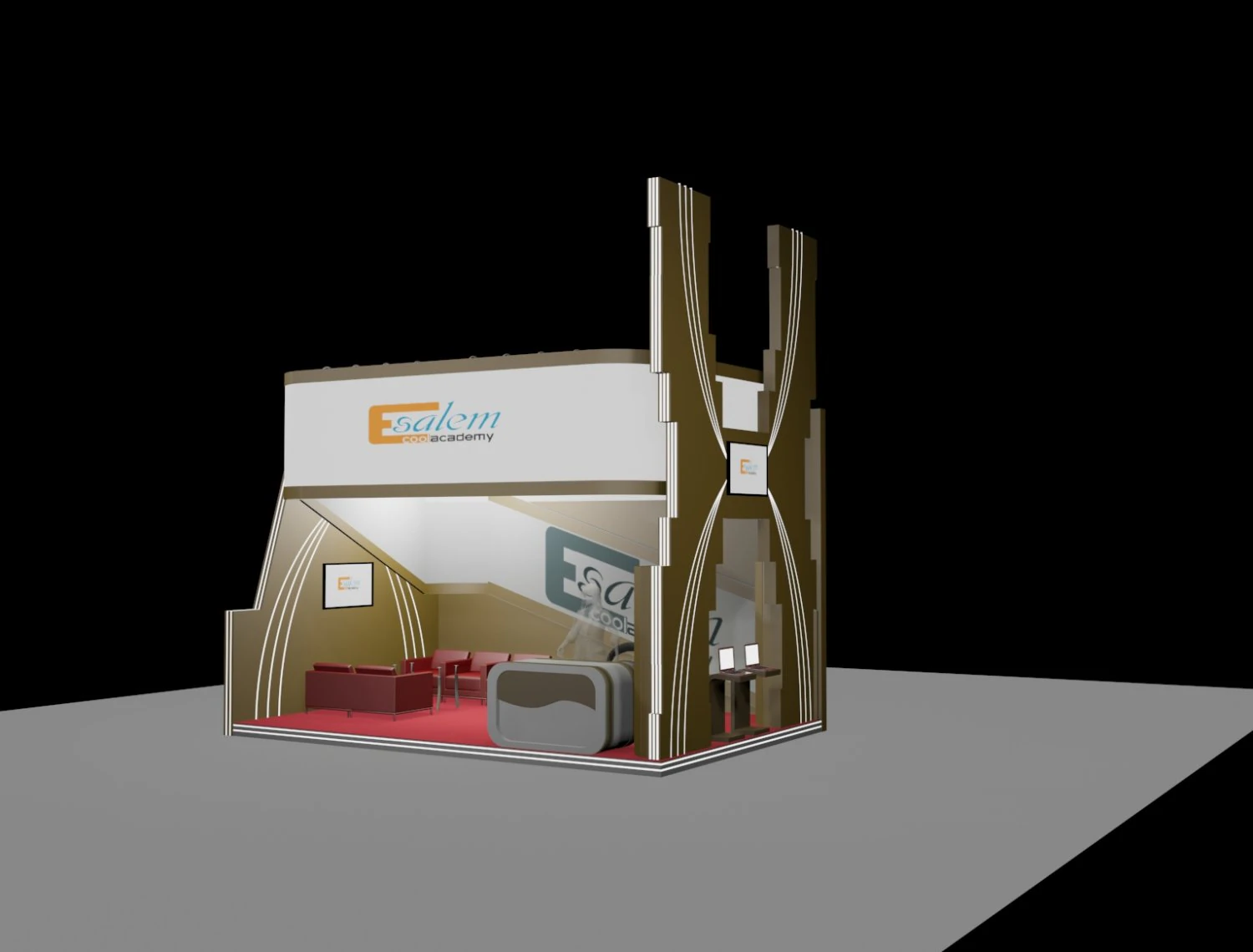 4x6 exhibition booth stand 3D Model .c4d .max .obj .3ds .fbx .stl .blend