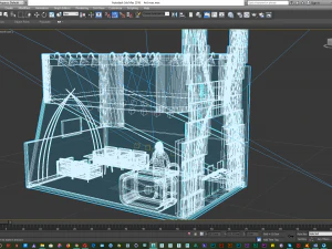 4x6 exhibition booth stand 3D Model