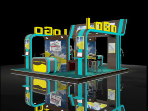 6x6 exhibition booth stand 3D Model