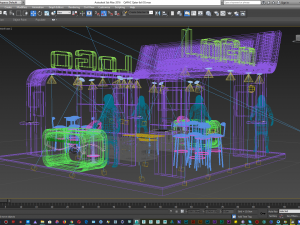 6x6 exhibition booth stand 3D Model
