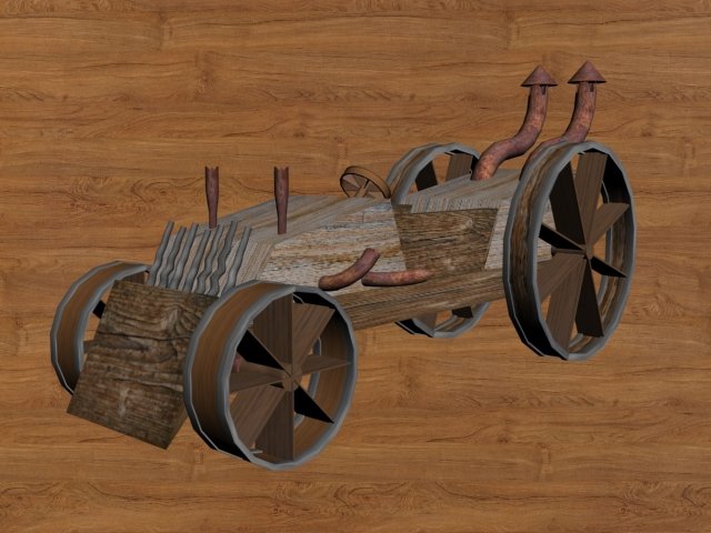 wood car Model 3D .c4d .max .obj .3ds .fbx .stl .blend 