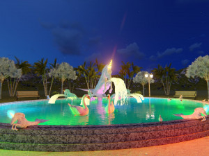horse fountain Model 3D