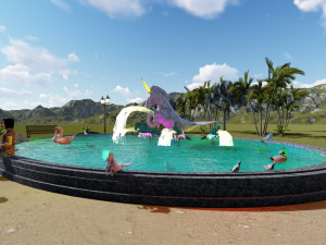 horse fountain Model 3D