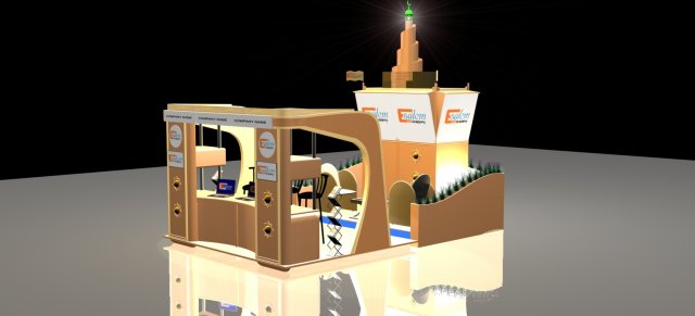 3x5 booth exhibition stand Modèle 3D .c4d .max .obj .3ds .fbx .stl .blend 