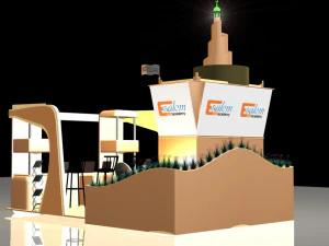 3x5 booth exhibition stand 3D Model