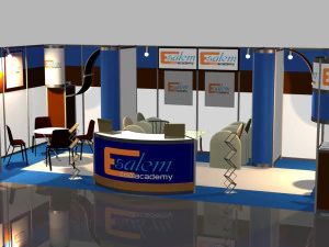 estande de exposi&ccedil;&atilde;o 3x5 Modelo 3D