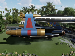 spaceship design 3ds max model and lumion Model 3D