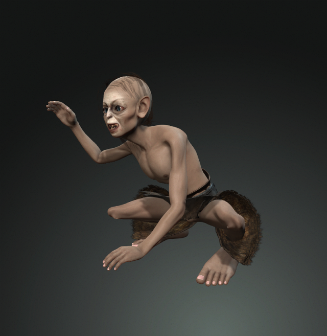 the figure of gollum 3d design character 3D Model .c4d .max .obj .3ds .fbx .stl .blend 