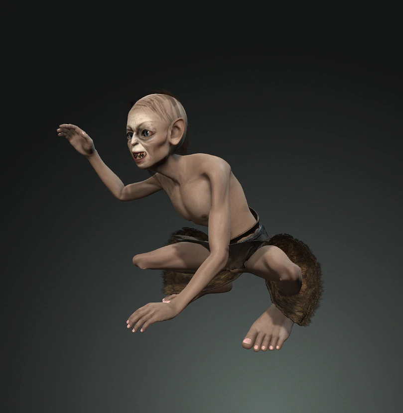 the figure of gollum 3d design character 3D Model .c4d .max .obj .3ds .fbx .stl .blend 